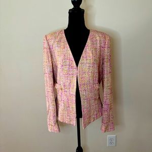 NWT Dana Buchman Pink Tweed Blazer Jacket Coat